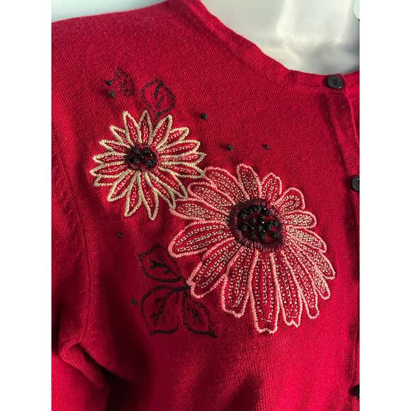 Petite Sophisticate Cardigan Medium Embroidered and Beaded - Picture 2 of 8